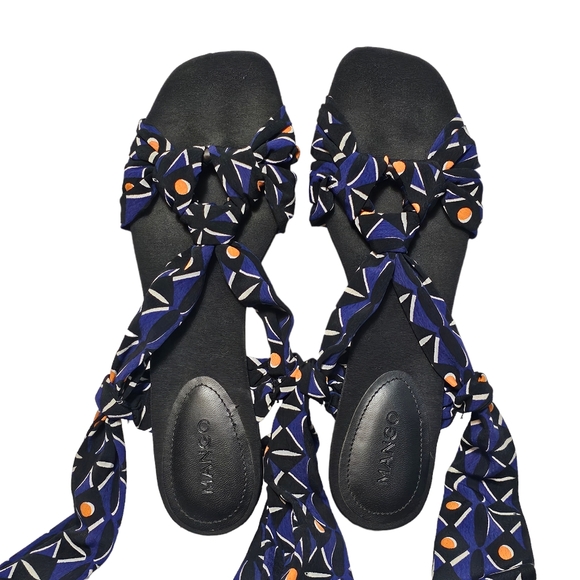 Mango Ankle Tie Up  Flat Sandals EU 39/ US 8.5 - Picture 4 of 7